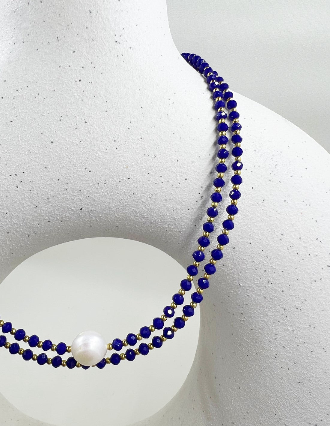 Blue shops Pearl Ocean Necklace Set