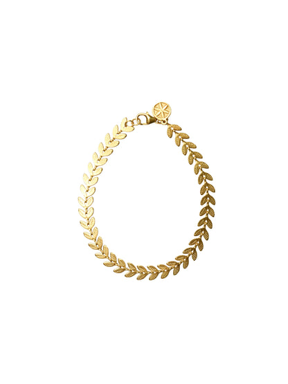 Caspian Leaf Gold Bracelet