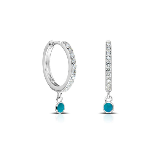 Turquoise Zirconia Huggies
