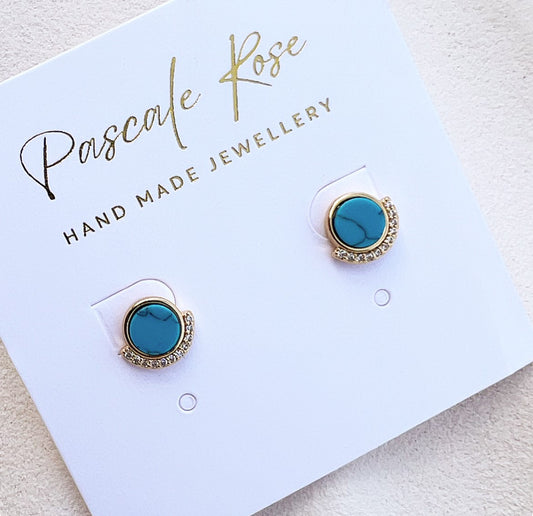 Vee Turquoise Studs